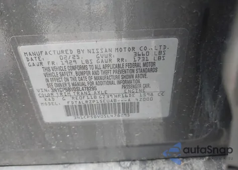 2025 Nissan Kicks Play S from USA, damaged, VIN 3N1CP5BV0SL478295